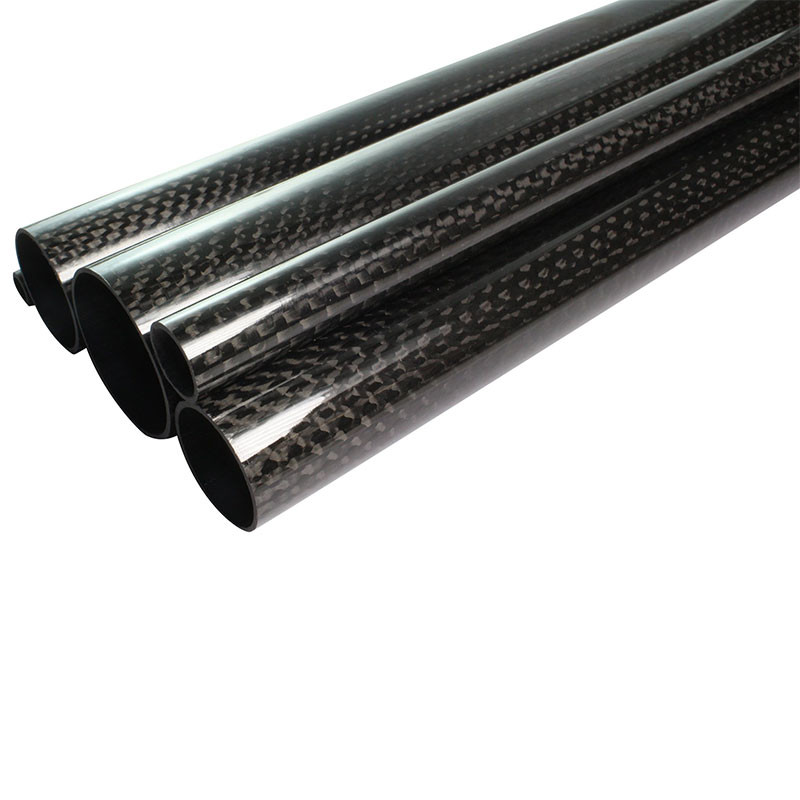 Glossy Surface Roll Wrapped 3K Carbon Fiber Tube For Telescoping Poles