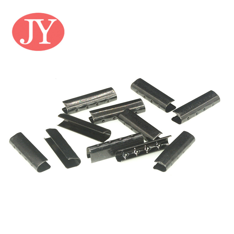 jiayang fashion customized logo U shape copper metal tips metal aglet draw cord end aglet for 3.0mm cord hoodies