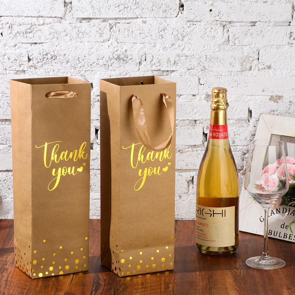 Custom Printed Wine Packing Shopping Paper Bag For Bottle CMYK 4 Color Offset Printing