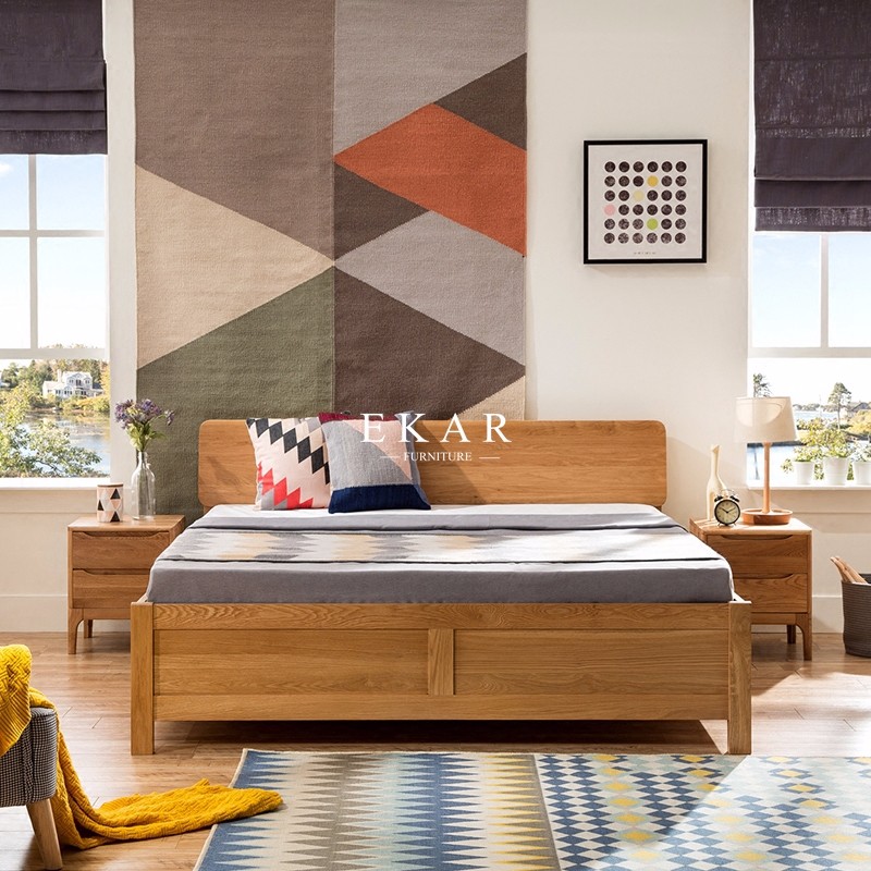 Bedroom Furniture Solid Oak Nightstand Bedside Table