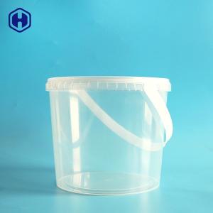  Round IML Bucket Food Grade Candies Clear Cylinder Container With Cap Manufactures