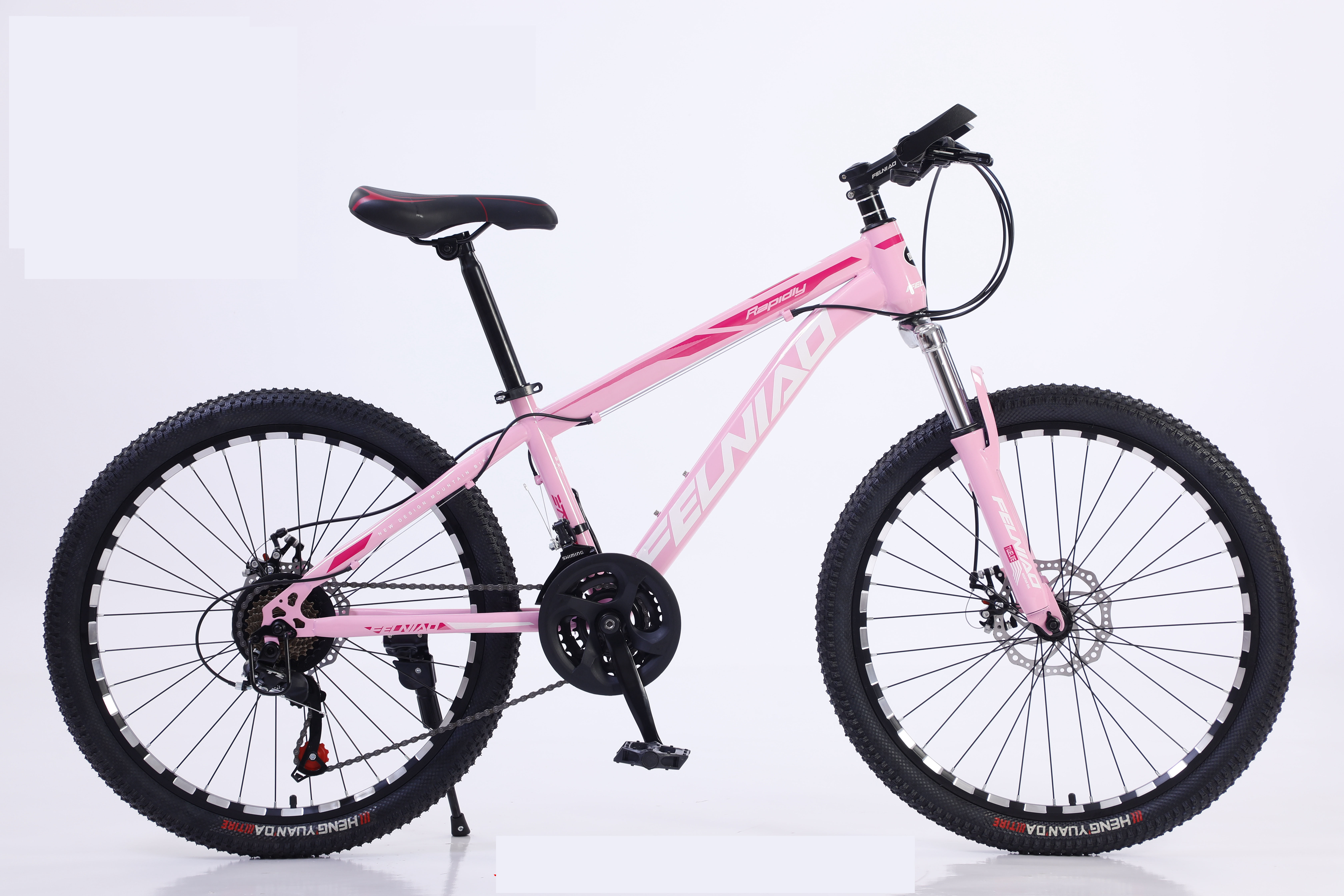 Entry Level Mountain Bike with Full Suspension Frame and Aluminum Rim