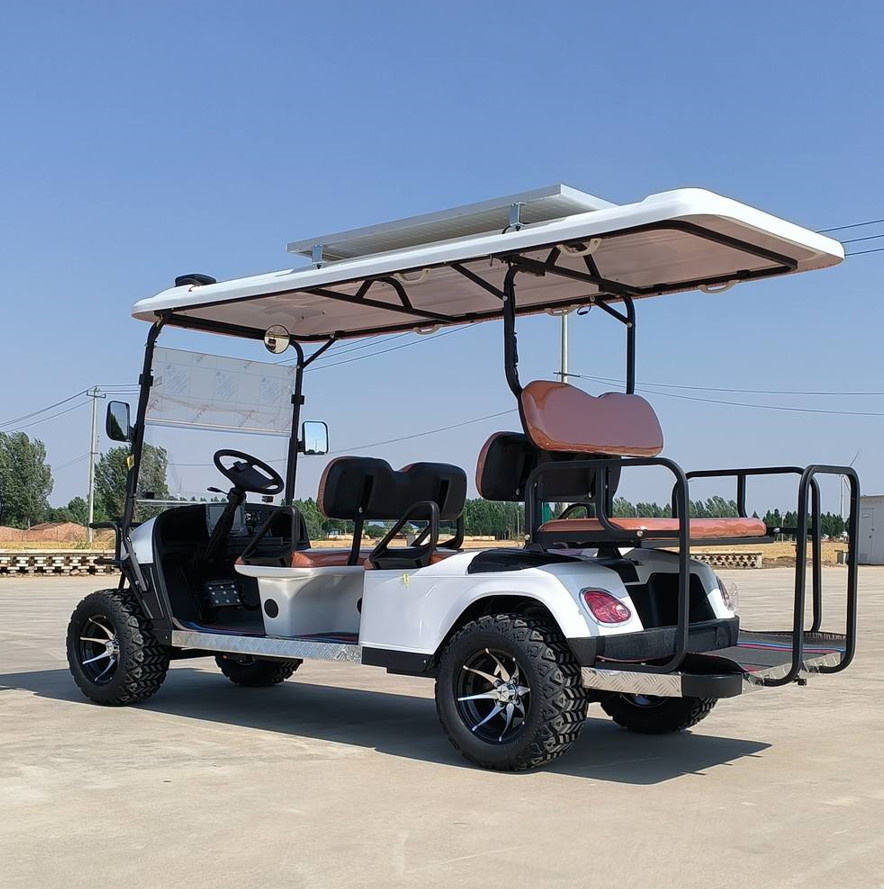 6 Seater Golf Cart Logo Printing Customized Adult Rechargeable Tourist Sightseeing Car