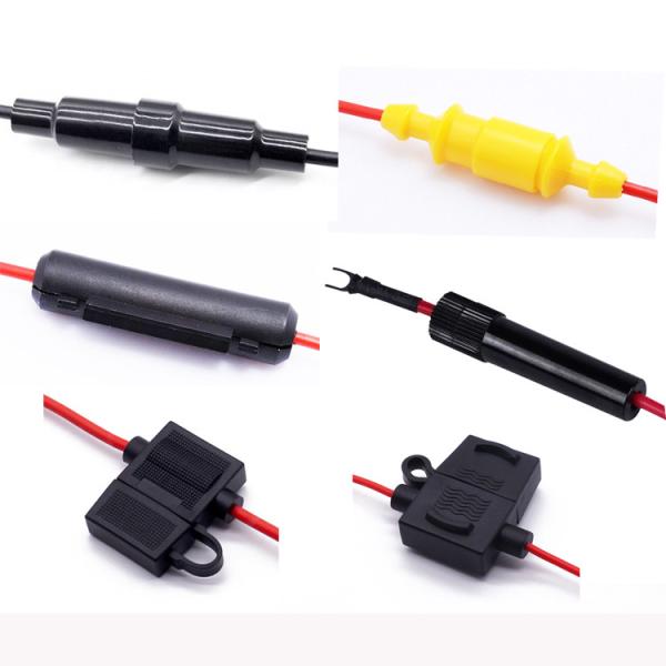 0.197" Dia X 0.591" -0.787" L 5*15 5*20mm 2AG Free Hanging In-Line Fuse Holder