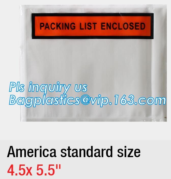 PP film 178*140mm invoice enclosed packing list envelopes, DHL Shipping pockets for waybill, A4 size plastic packing lis