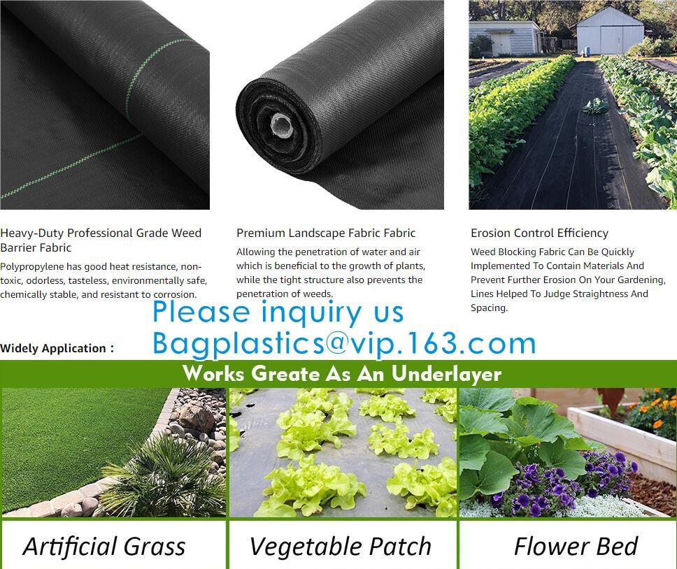 Customized Grade Gardening Fabric Rolls, Weed Control, Eco-Friendly, Flower Bed, Mulch, Pavers, Edging, Garden Stakes