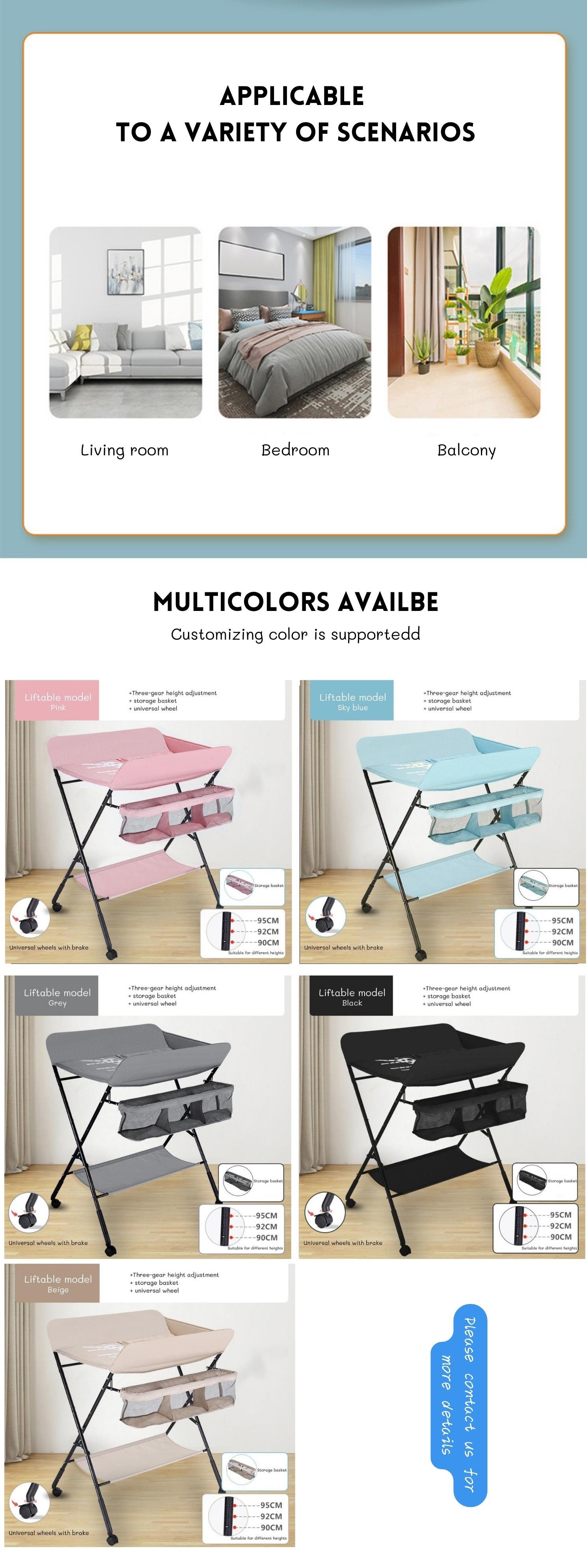 Ouninbear Portable Folding Baby Diaper Changing Table With Storage And Movable Nursery Pad