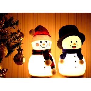 China 1200mA Tabletop Night Light Lamp , Silicone Snowman Led Night Light on sale