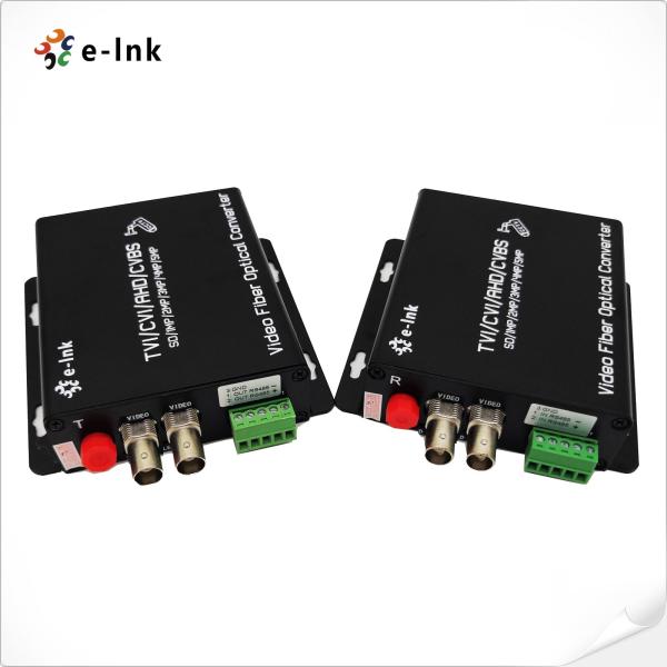 Video Fiber Converter 2Ch 5MP HD-Video 4-In-1 Video Fiber Converter Fiber Media