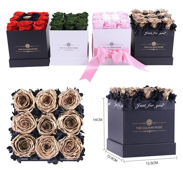 Factory Wholesale Valentine′s Day Gift Real Preserved Rose Flower in Gift Box for Decoration