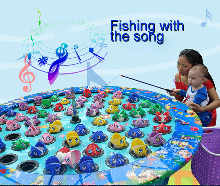 Time Controllable Children Amusement Fishing Machine With Multiple Fishing Rods