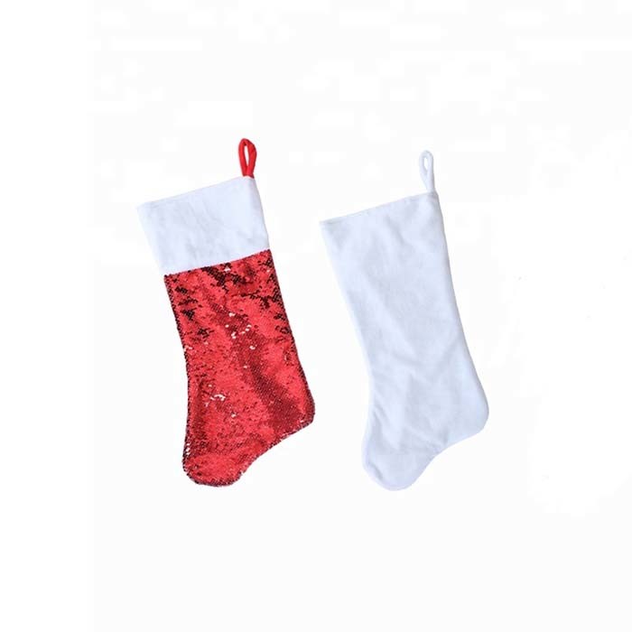 Customized Sublimation Sequin Stocking Christmas Stocking Sublimation Blanks 45*20cm
