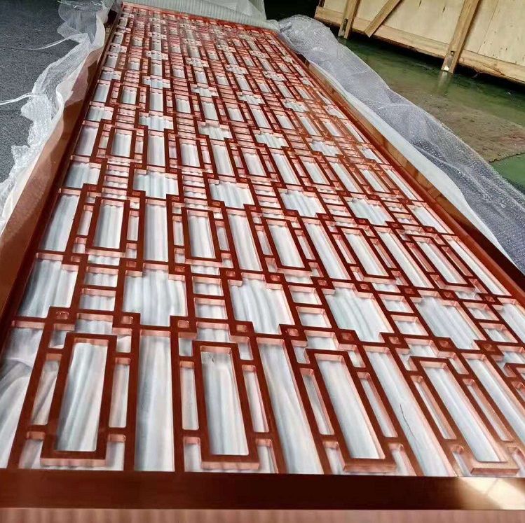 Golden metal Stainless Steel Screen Living Room Restaurant Metal Partition Wall