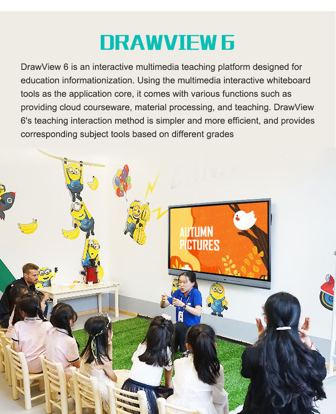 OPS Digital Smart Board For Teaching 10 Touch Points 350cd/M2 Brightness