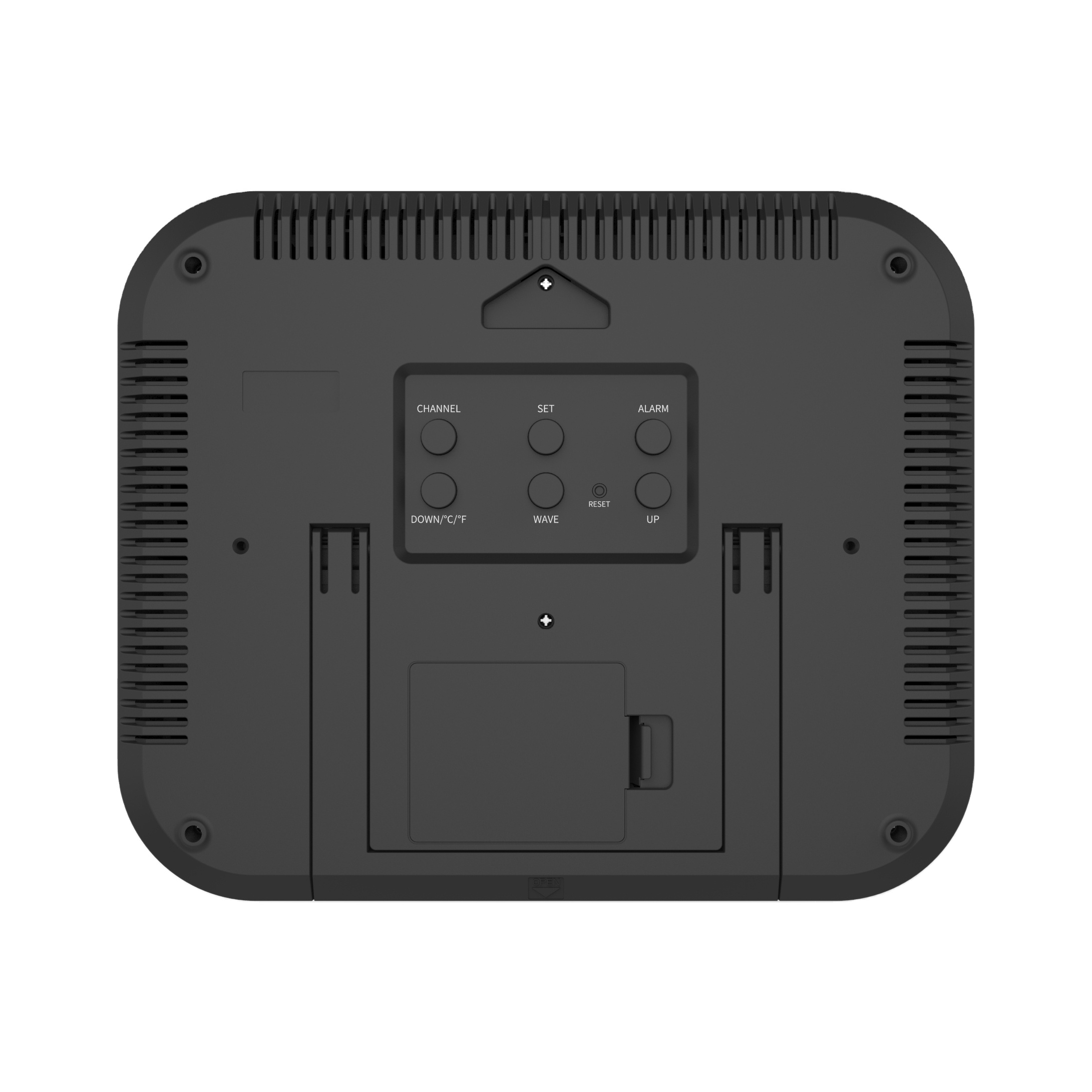 Indoor Temperature Radio Controlled Digital Clock Square Led Wall Clock 22.6 X 2.7 X 18.8cm