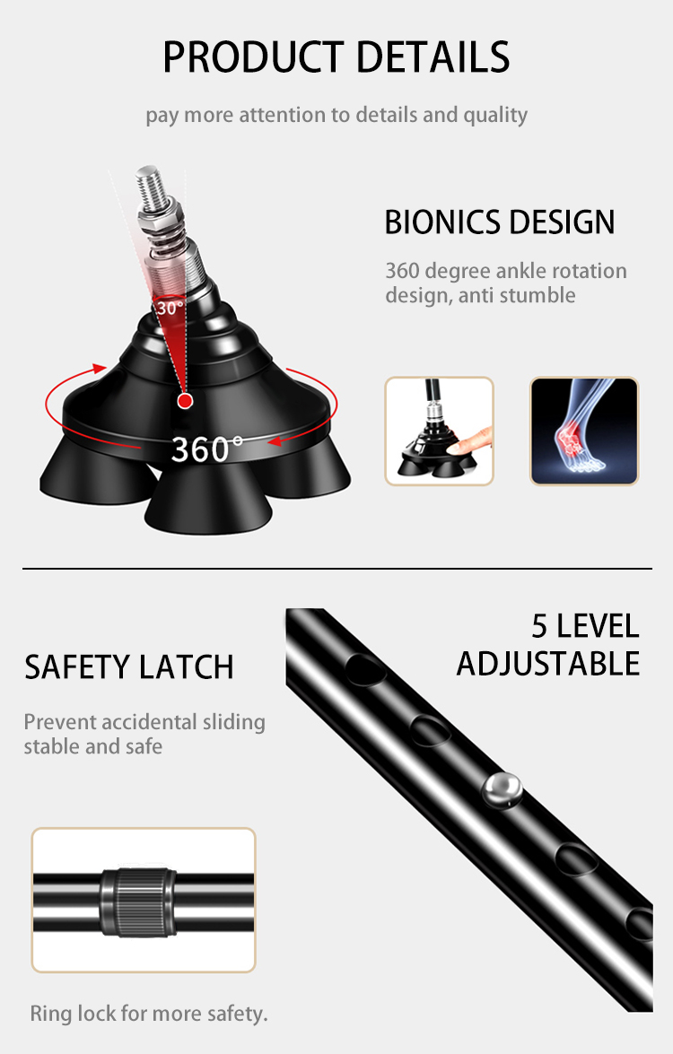 Wholesale Folding Walking Sticks Cane With Led Light For Elder Home Care