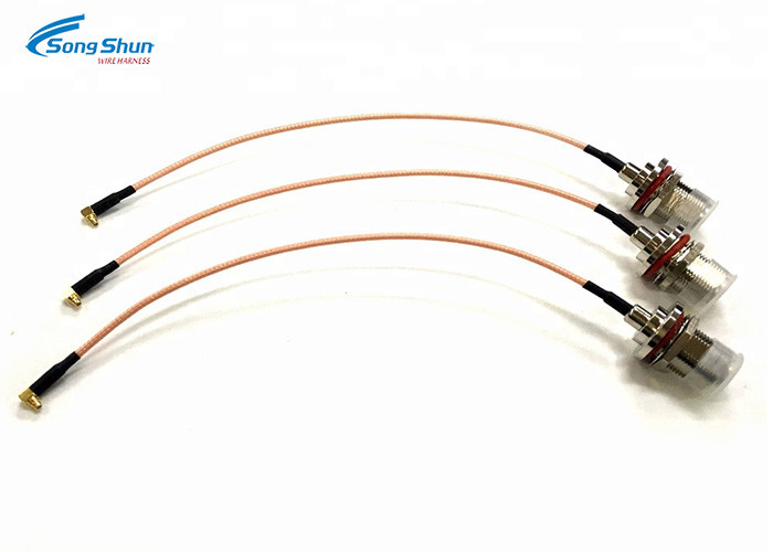 MCX Plug O - Ring Pigtail Cable Right Angle N Jack Bulkhead RG316 Copper Conductor