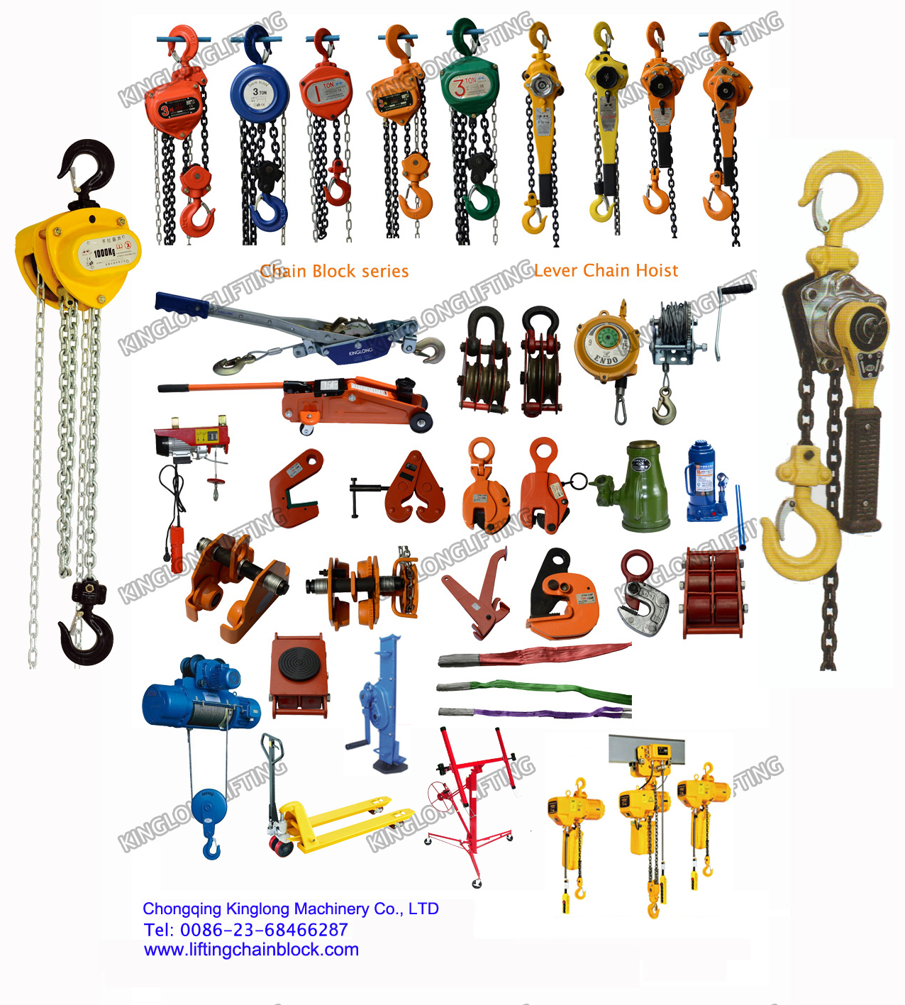 1000kgs Compact Manual Chain Block Unpowered Lifter Vital Type