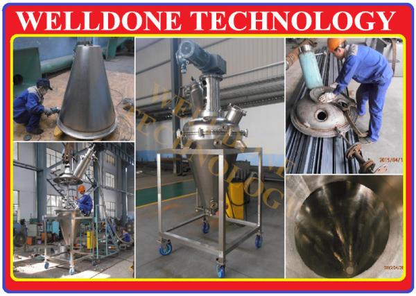 Conical Continuous Vacuum Dryer , Button Control Chemical Drying Equipment