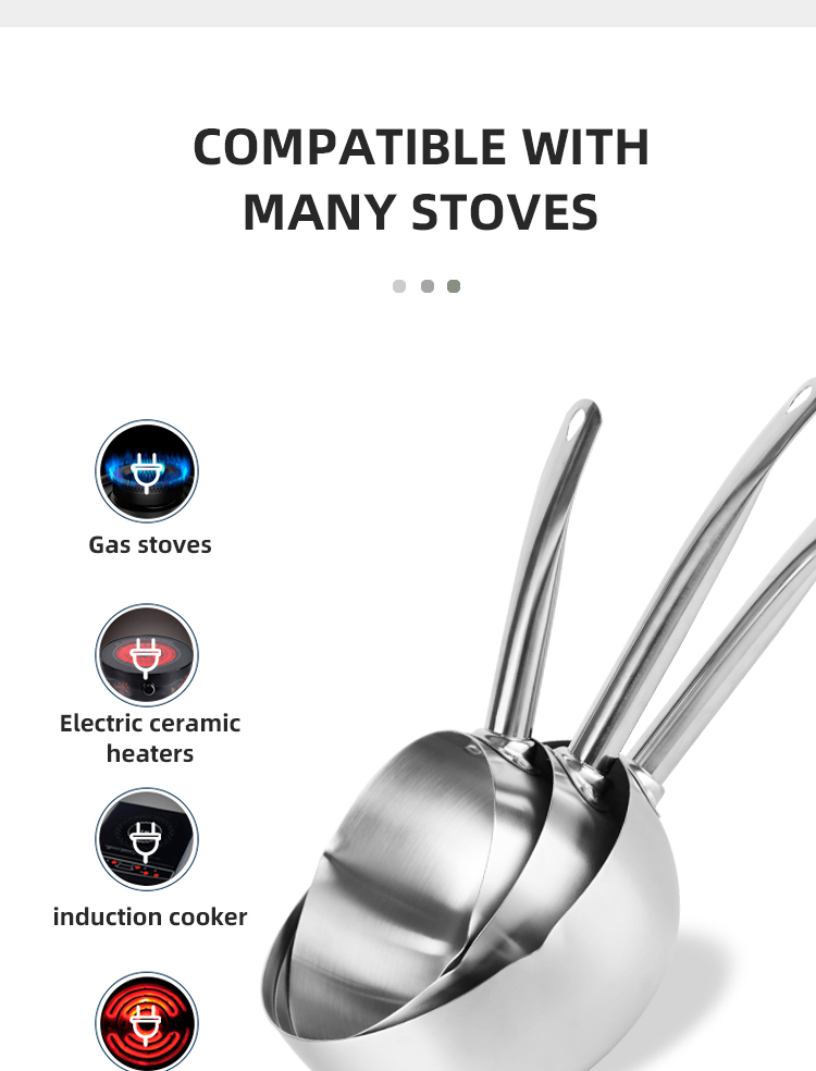 Household Cooking Japanese Sauce Pan Non Stick Stainless Steel Milk Pot