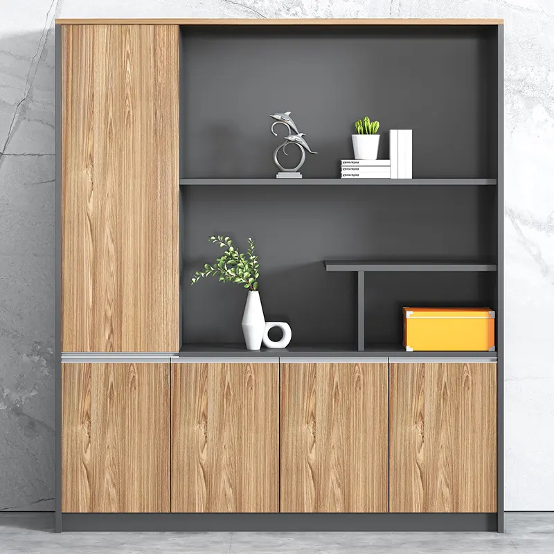 MFC Wood President Office Background Bookcase Display Shelf for Deluxe Furniture