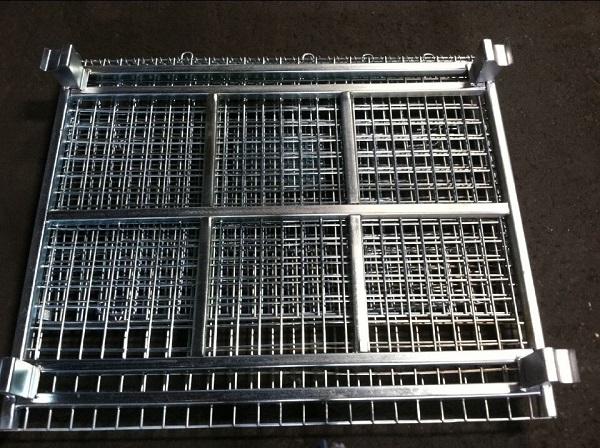Medium Duty 600lbs Wire Container with Half Drop Gate Cold Galvanized Surface