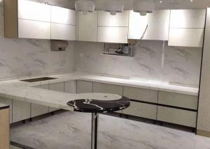  White Quartz Kitchen Worktops , Quartz Stone Countertops Customized Size Manufactures