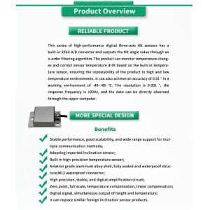 UBTA-PLY RS232 Analog Digital Inclinometer Sensor For Dual Axis Angle Measuremen
