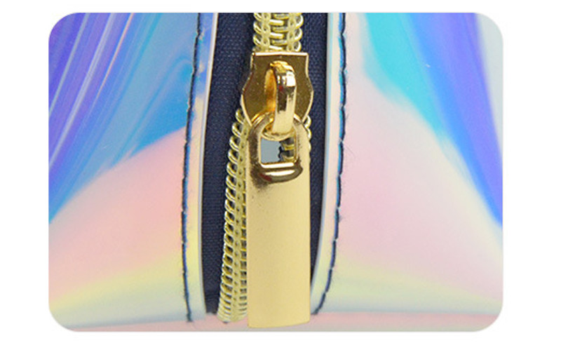 Transparent TPU Toiletry Washable Iridescent Holographic Bag