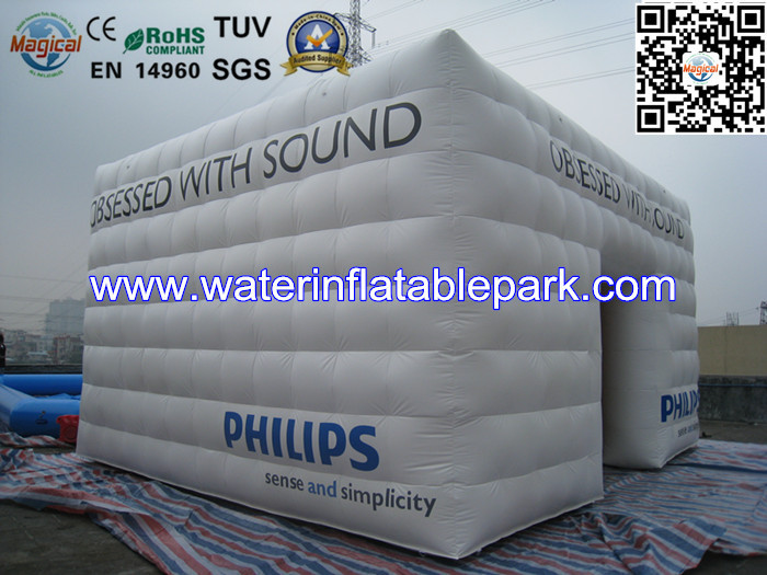 PVC Promotion Inflatable Air Tent 4 Seams Stitching With Logo Printing