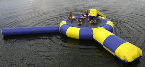 0.9mm PVC inflatable water trampoline, water bouncer toys, Square trampolines