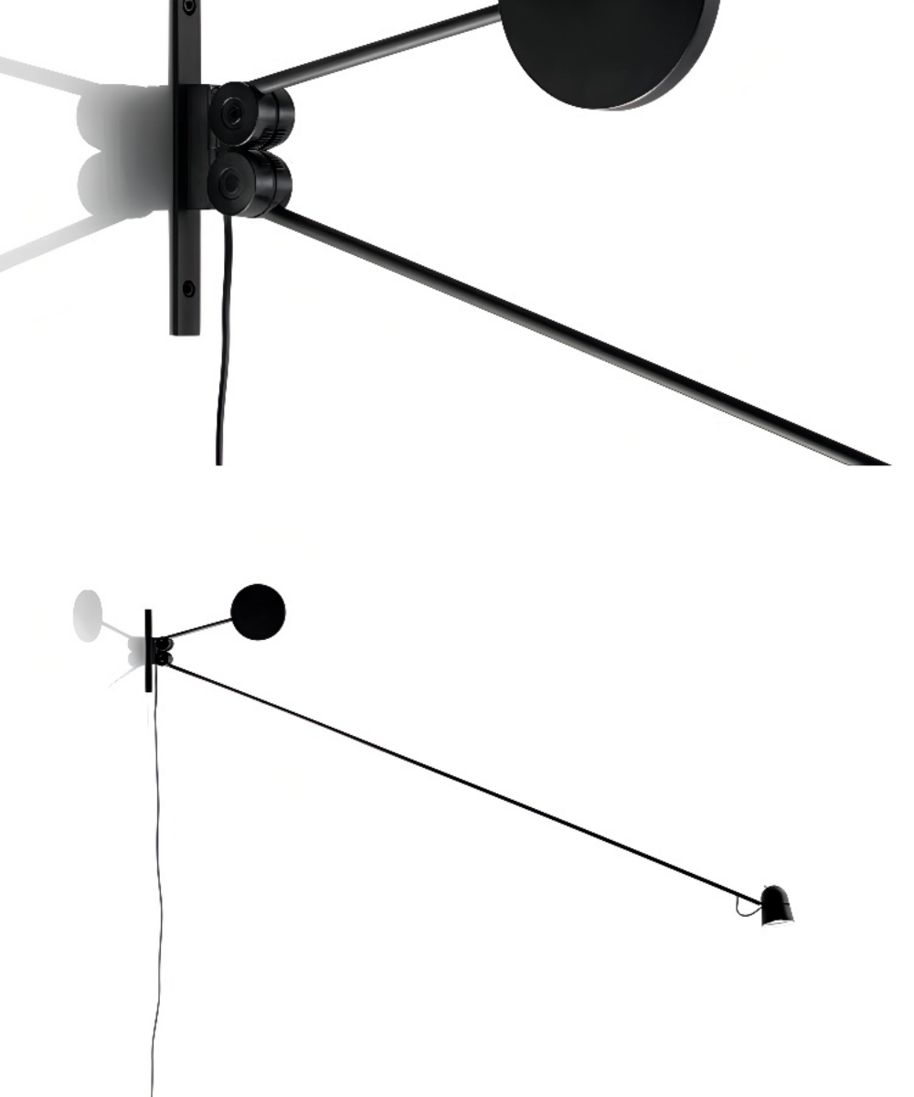 Minimalism Design Wall Lamp Black White Italian Simple Living Room Bedroom Dimmable Wall Lamp(WH-OR-245)