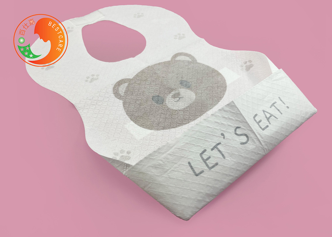 Feeding Food Disposable Baby Bibs Cartoon Waterproof Food Catcher Bibs