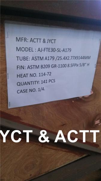 Aluminium / Steel Extruded Fin Tube For Air Cooler SA179 SMLS OD25.4 X THK2.77MW