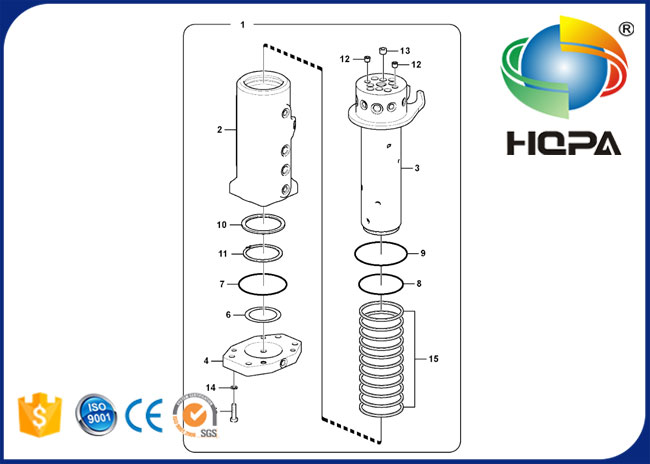 VOE14534875 14534875 Turning Joint Seal Kit for Volvo EC55C EC60C with Blade