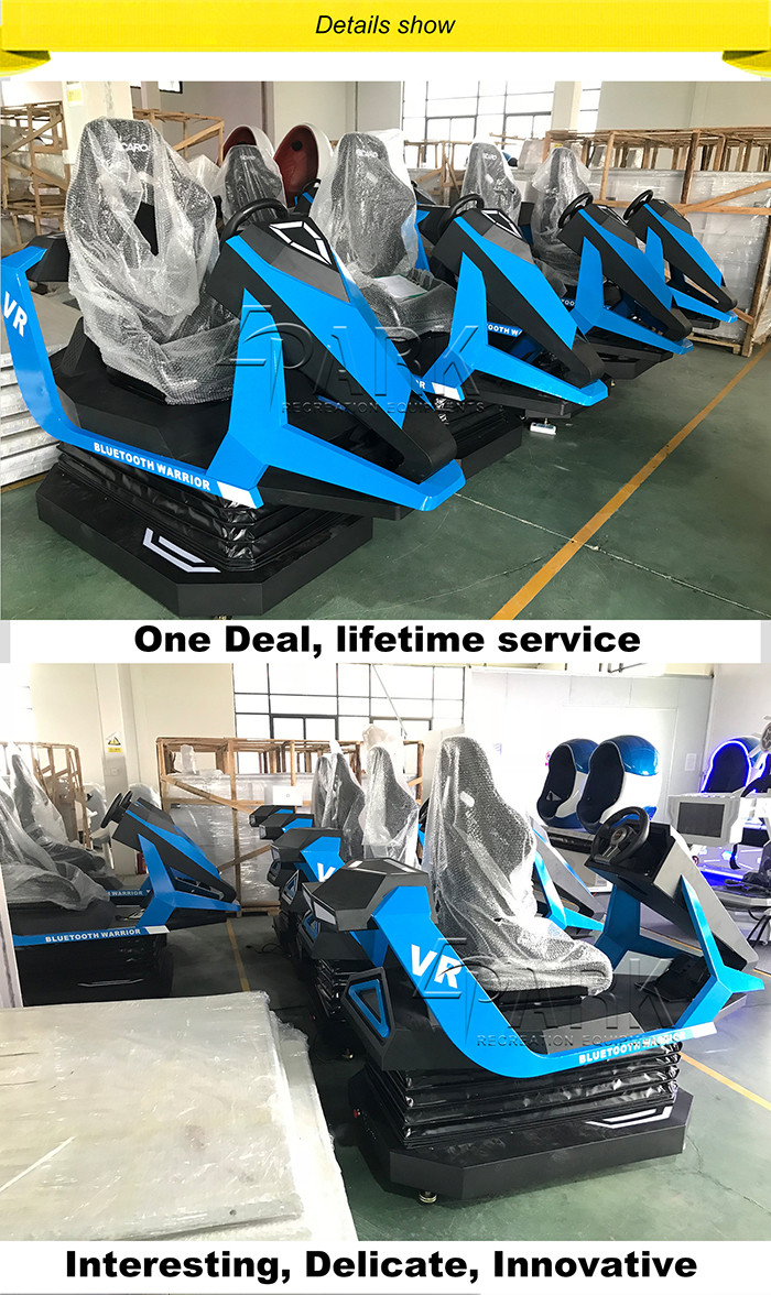 Amusement Park Bluetooth Warrior 9D VR Simulator / Car Racing Game Machine