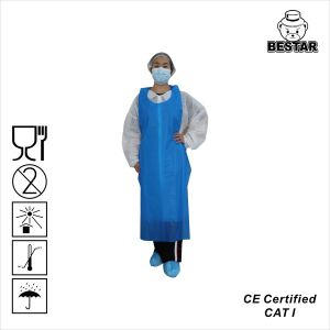  Custom XXL Blue TPE Full Sleeve Disposable Apron For Food Processing Manufactures