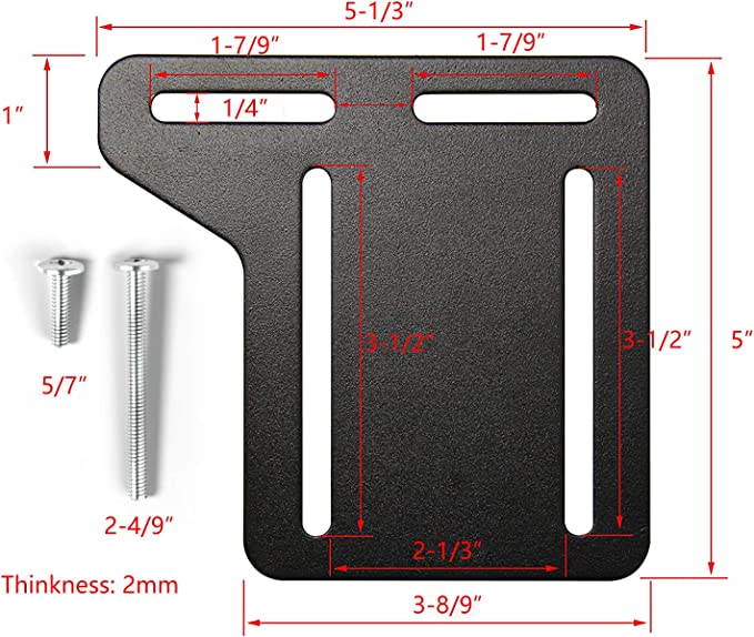 2PCS Heavy Duty Bed Rail Hardware Adapter for Headboard Attachment on Adjustable Beds