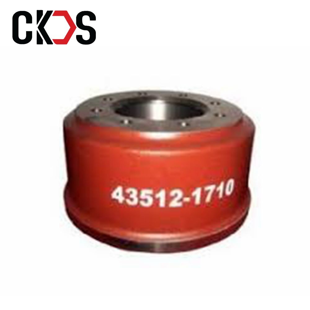 Chinese Factory Diesel Hino Truck Spare Parts Brake Drum Japanese Truck Air Brake System Parts 43512-1710