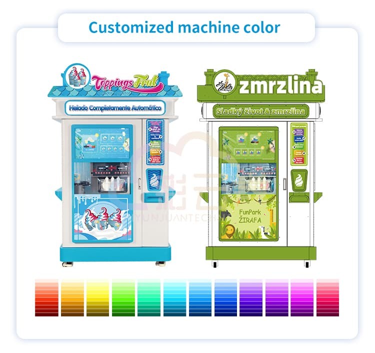 Soft Ice Cream Vending Machine Automatic Customized Logo Accept