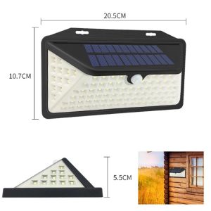 240V Motion Sensor Solar Powered LED Wall Light Wireless Outside Security Wall