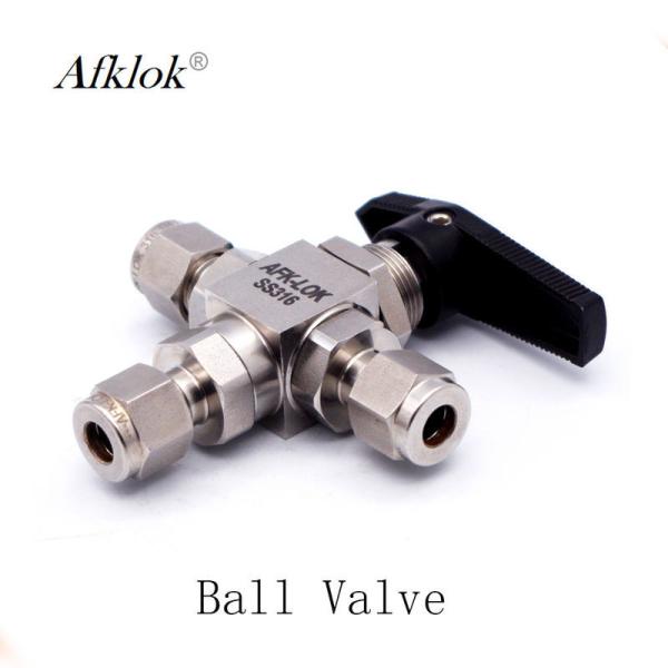 Small Volume Stainless Steel Ball Valve High Temp Resistant 3000 PSI 3 Way 3/8"