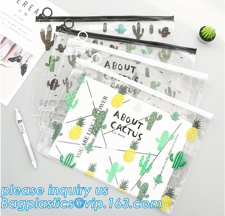 pvc Zip lockkk document file bag,Three-dimensional PVC Document Bag File Zipper Bag with Front Label Pocket bagplastics pac