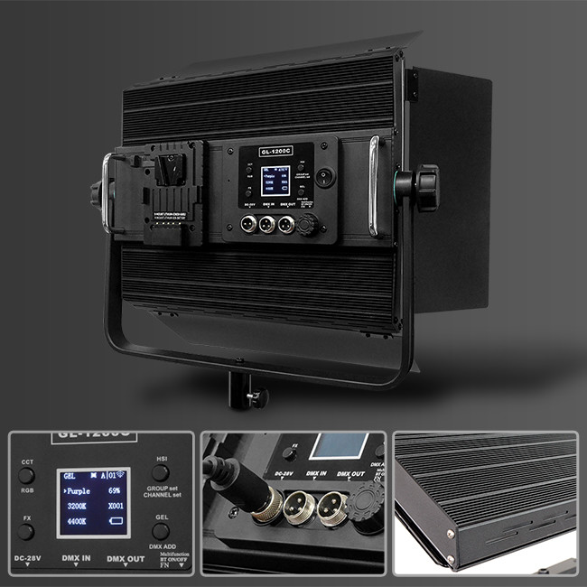 Led RGB Video Light Photo Studio Lamp120w GL-1200C Professional Photography Light Dimmable 2800K-9999K