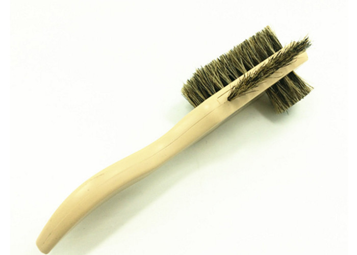 Natural Pig Hair Brush Wood Handle / Home Shoe Cleaning Brush