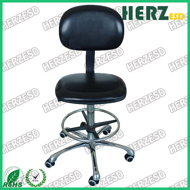 Cleanroom Anti-static PU leather High-profile Backrest Chair With Footrest