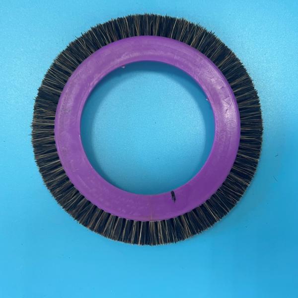 Bruckner Stenter Machine Parts Small Brush Wheel Purple Plastic Body Black Nylon