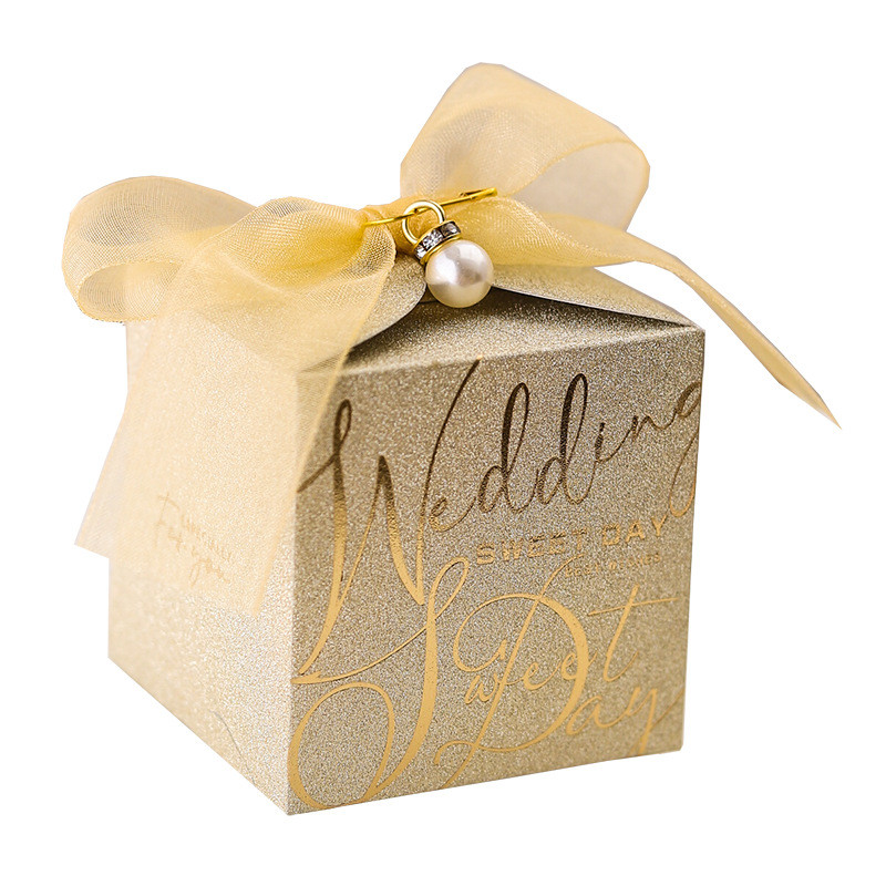 Wholesale Luxury Gold and Silver Card Logo Food Packaging Box Custom Color Wedding Candy Chocolate