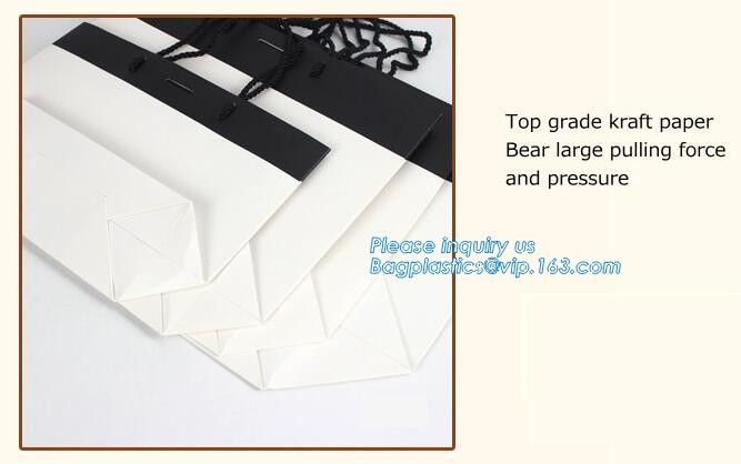 Customized Red Printed Kraft Paper Shopping Bag with Ribbon Handles and Bowknot,Kraft Paper Shopping Bag with Kinds off