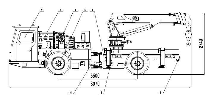 Underground Crane Truck Tunnel Self Propelling Crane
